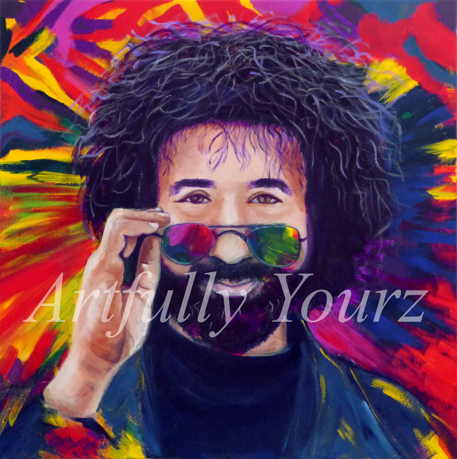 Jerry Garcia Original Painting Artfully Yourz